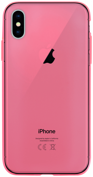 Apple iPhone XS szilikon tok matt-fényes keret rózsaszín