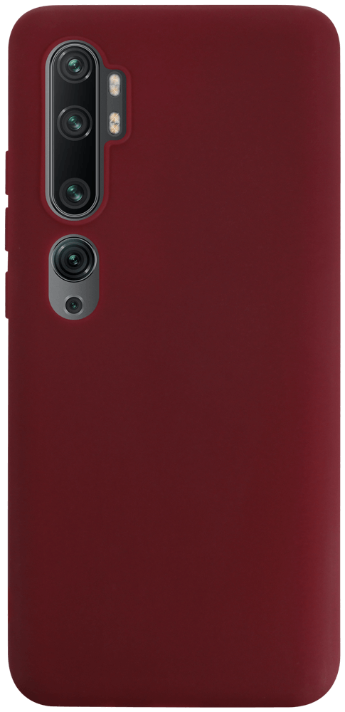 Xiaomi Mi Note 10 szilikon tok matt bordó