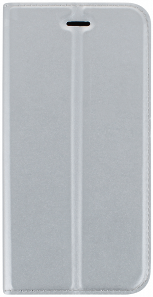 Apple iPhone SE (2020) oldalra nyíló flipes bőrtok elől-hátul mágneses ezüst