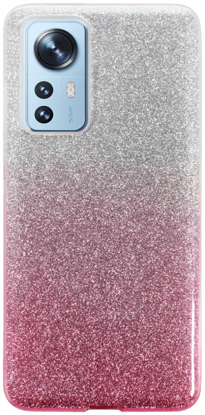 Xiaomi 12 szilikon tok csillogó hátlap rózsaszín/ezüst