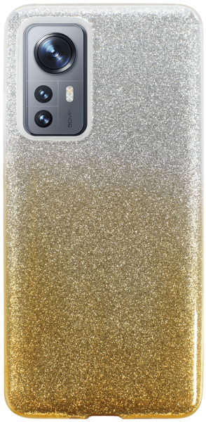 Xiaomi 12 szilikon tok csillogó hátlap arany/ezüst