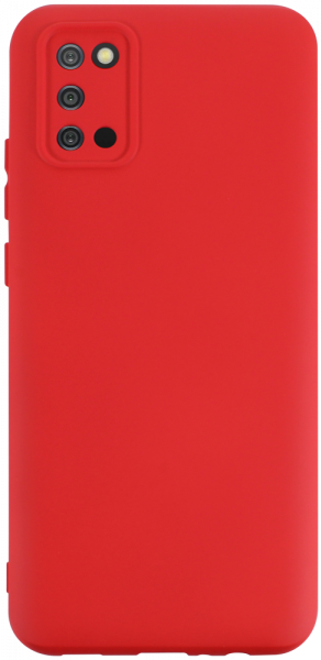 Samsung Galaxy A02s (SM-A025) szilikon tok kameravédővel matt piros