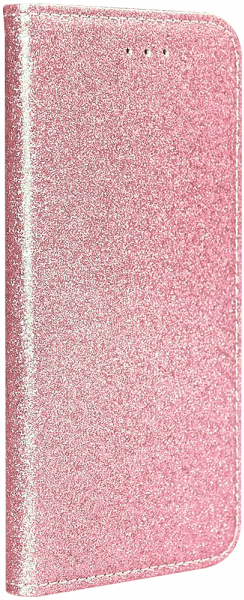 Samsung Galaxy S21 Ultra 5G (SM-G998B) oldalra nyíló flipes bőrtok csillámos rozéarany