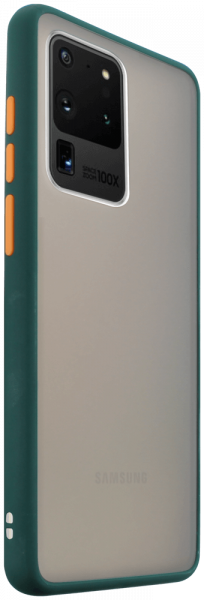 Samsung Galaxy S20 Ultra 5G (SM-G988B) kemény hátlap Vennus Button Bumper sötétzöld