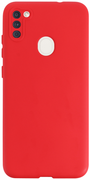 Samsung Galaxy A11 (SM-A115F) szilikon tok kameravédővel matt piros