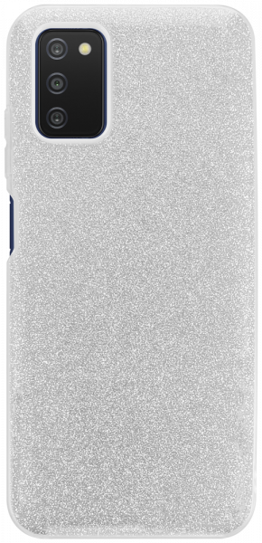 Samsung Galaxy A03s (SM-A037F) szilikon tok kivehető ezüst csillámporos réteg átlátszó