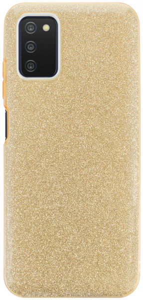 Samsung Galaxy A03s (SM-A037F) szilikon tok kivehető ezüst csillámporos réteg halvány sárga