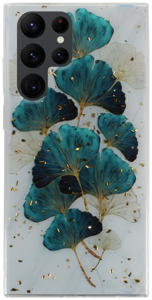 Samsung Galaxy S22 Ultra 5G (SM-S908B) kemény hátlap Gold Glam Leaves