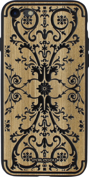 Apple iPhone SE (2022) kemény hátlap fa mintás fekete mintázattal