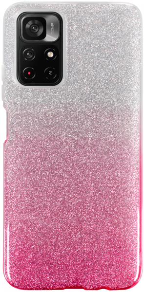 Xiaomi Redmi Note 11S 5G szilikon tok csillogó hátlap rózsaszín/ezüst