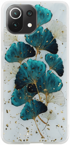 Xiaomi 11 Lite 5G NE kemény hátlap Gold Glam Leaves