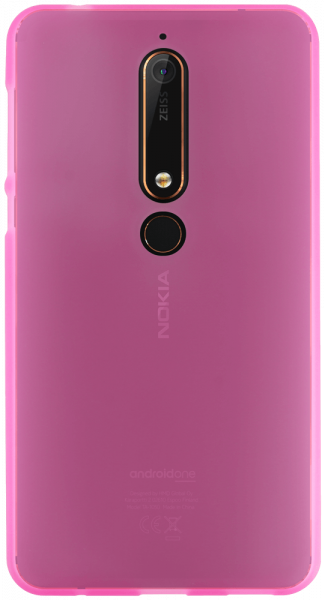 Nokia 6 2018 szilikon tok matt-fényes keret rózsaszín