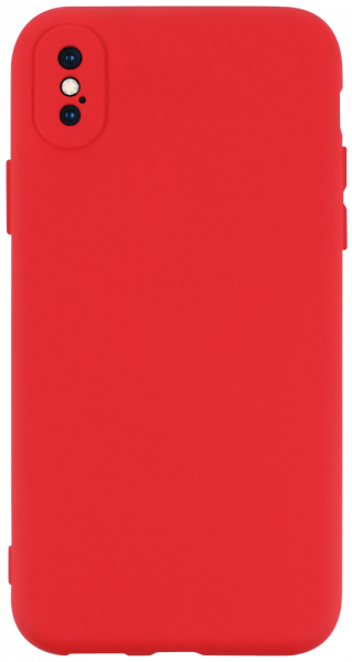 Apple iPhone X szilikon tok kameravédővel matt piros