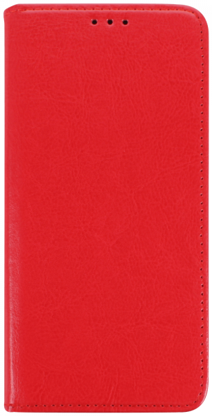 Huawei P Smart 2020 oldalra nyíló flipes bőrtok valódi bőr piros