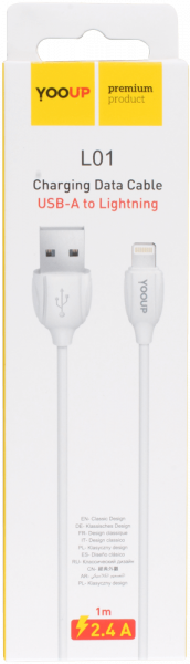 Apple iPhone 14 Pro adatkábel Prémium Lightning USB fehér