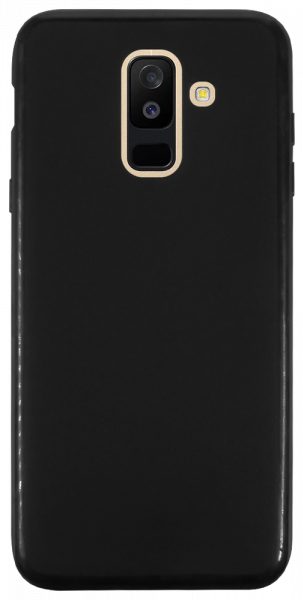 Samsung Galaxy A6 Plus 2018 (A605) szilikon tok matt-fényes keret fekete