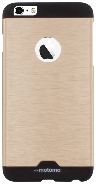 Apple iPhone 6 Plus kemény hátlap logó kihagyós alul-felül fekete sáv arany