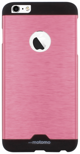Apple iPhone 6 Plus kemény hátlap logó kihagyós alul-felül fekete sáv rózsaszín