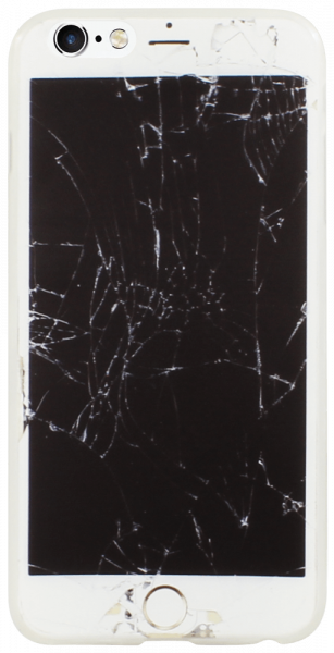 Apple iPhone 6S Plus kemény hátlap törött kijelző minta fehér