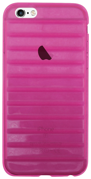 Apple iPhone 6S szilikon tok vízszintes barázdákkal rózsaszín