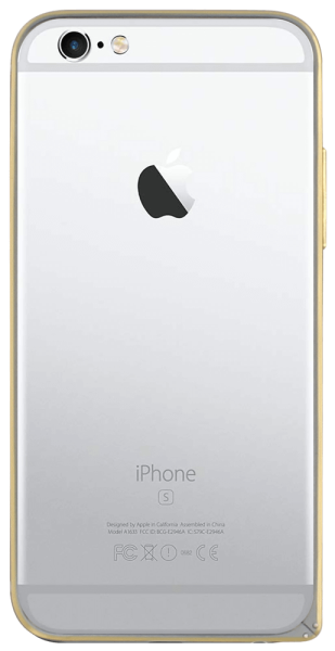 Apple iPhone 6 bumper arany csíkkal ezüst
