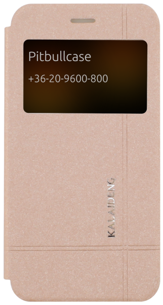 Apple iPhone 6 Plus oldalra nyíló flipes bőrtok gyári KALAIDENG mikroszálas rozéarany