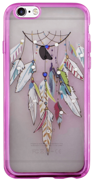 Apple iPhone 6S szilikon tok fémhatású keret átlátszó/rózsaszín