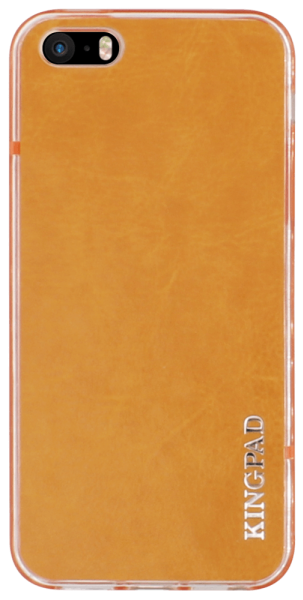 Apple iPhone 5S kemény hátlap gyári KINGPAD szilikon kerettel narancssárga/átlátszó