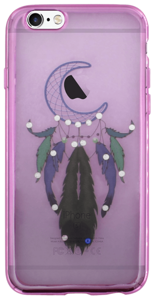 Apple iPhone 6 szilikon tok fémhatású keret átlátszó rózsaszín