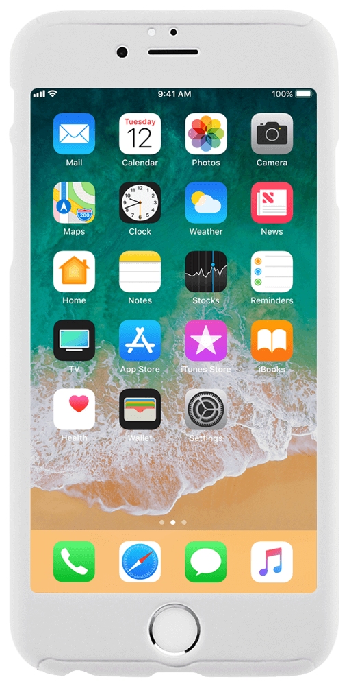 Apple iPhone 6 kemény hátlap logó kiahgyós 360 ° védelem fehér