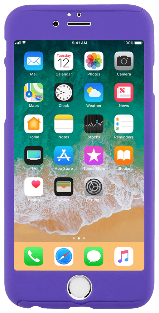 Apple iPhone 6 kemény hátlap logó kihagyós 360 ° védelem lila