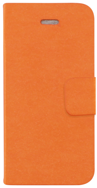 Apple iPhone SE (2016) oldalra nyíló flipes bőrtok mikroszálas minta narancssárga