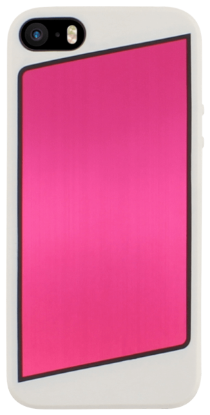 Apple iPhone SE (2016) kemény hátlap középen fémlappal rózsaszín/fehér