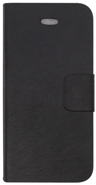 Apple iPhone SE (2016) oldalra nyíló flipes bőrtok mikroszálas minta fekete