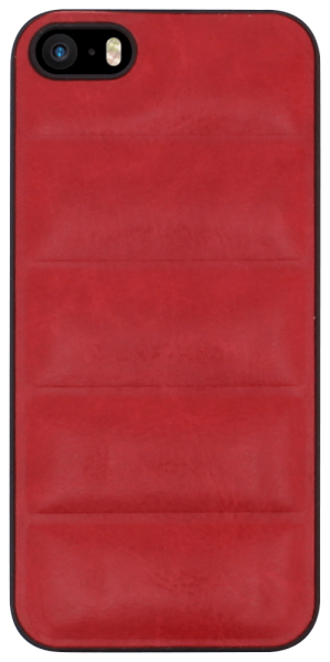 Apple iPhone 5S kemény hátlap piros bőrpárnákkal