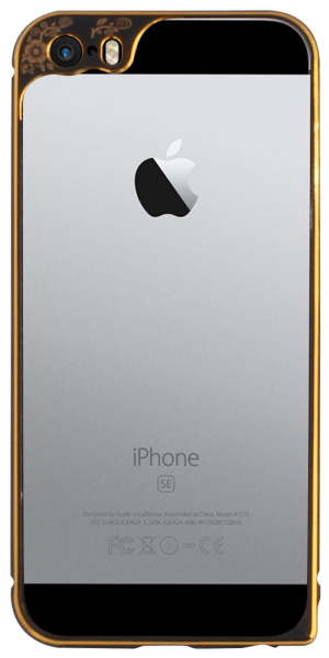 Apple iPhone SE (2016) bumper kameravédővel fekete/arany