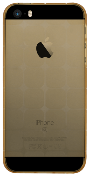 Apple iPhone 5S szilikon tok négyzet minta átlátszó arany