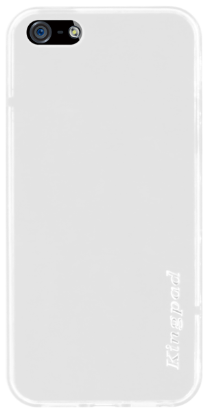 Apple iPhone SE (2016) kemény hátlap gyári KINGPAD szilikon keret átlátszó/fehér