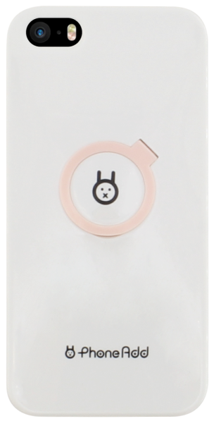 Apple iPhone SE (2016) kemény hátlap gyári PhoneAdd popsocket funkciós babarózsaszín/fehér