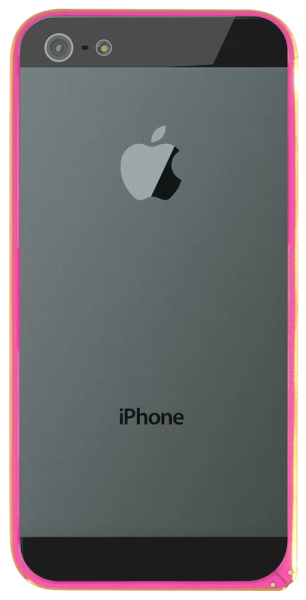 Apple iPhone 5 bumper arany csíkkal rózsaszín