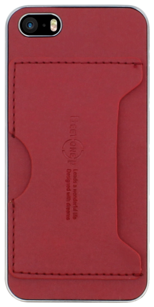 Apple iPhone SE (2016) kemény hátlap gyári BEETONE P szövet hatású piros/ezüst