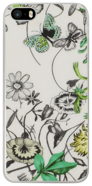 Apple iPhone 5S kemény hátlap virágmintás fehér