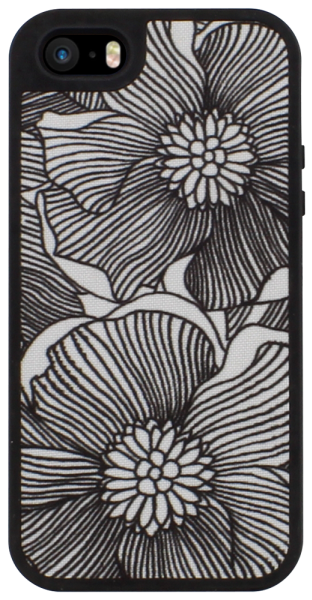 Apple iPhone SE (2016) kemény hátlap textil hatás fekete/fehér