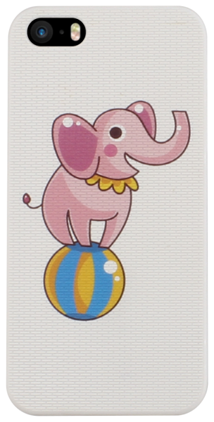 Apple iPhone 5S kemény hátlap 3D mintás elefánttal fehér