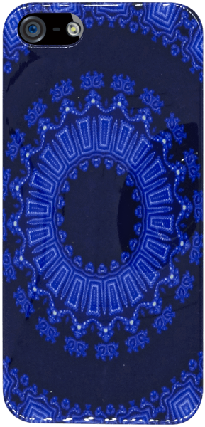 Apple iPhone 5 kemény hátlap mandala mintás füstszínű kerettel kék/fekete