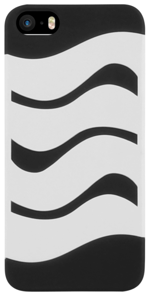 Apple iPhone 5S kemény hátlap hullám mintás fekete/fehér