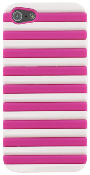 Apple iPhone 5 kemény hátlap 3D rács minta rózsaszín/fehér