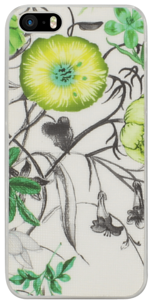 Apple iPhone 5S kemény hátlap virágmintás fehér -- 314916