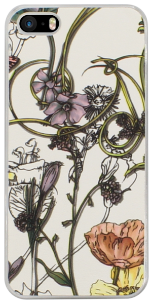 Apple iPhone 5S kemény hátlap virágmintás lila/fehér