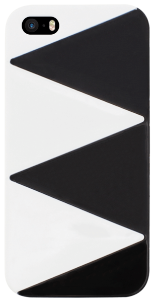 Apple iPhone 5S kemény hátlap zig-zag mintás fekete/fehér